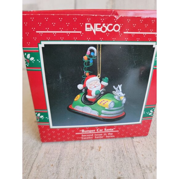 Enesco bumper car Santa traveling series vintage ornament Xmas - Picture 8 of 8
